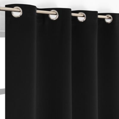Rideau Sky occultant polyester satin noir l.135 x H.240 cm
