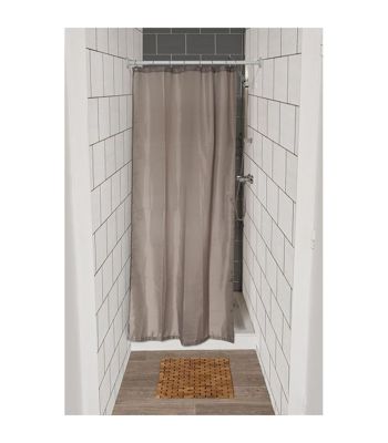 Rideau spécial douche Taupe 120 x 180 cm anneaux inclus