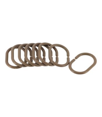 Rideau spécial douche Taupe 120 x 180 cm anneaux inclus
