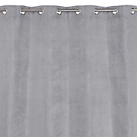 Rideau suédine thermique gris l.140 x H.240 cm