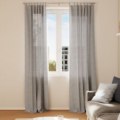 Rideau tamisant à œillets 1px imprimé géométrique gris foncé l.140 x H.260cm GoodHome
