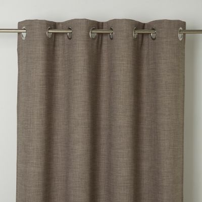 Rideau tamisant à œillets aspect lin Novan beige l.140 x H.260cm GoodHome