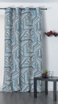 Rideau tamisant à œillets Chili bleu l.135 x H.250cm Linder
