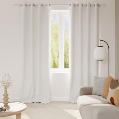 Rideau tamisant à œillets effet gauffré Sikar imprimés arches blanc l.140 x H.260cm GoodHome