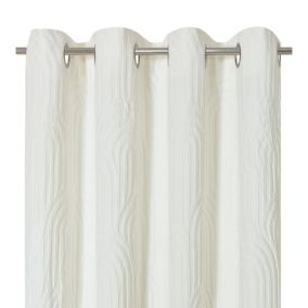 Rideau tamisant à œillets effet gauffré Sikar imprimés arches blanc L.260 x l.140cm GoodHome