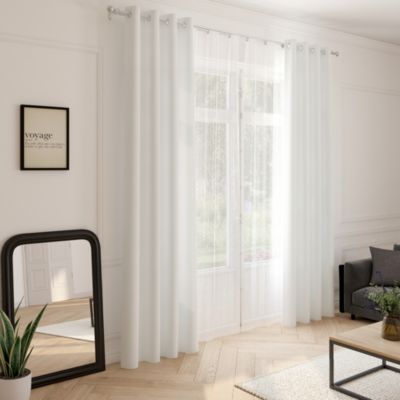 Rideau tamisant à œillets effet jacquard Danville coloris naturel l.140 x H.260cm GoodHome