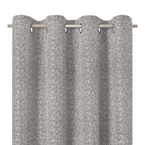 Rideau tamisant à œillets effet jacquard Jind gris clair L.260 x l.140cm GoodHome