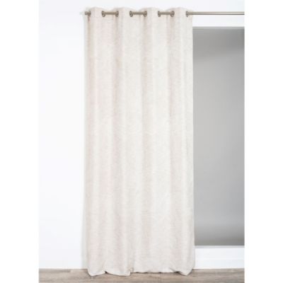 Rideau tamisant à œillets effet jacquard Olbia beige l.140 x H.260cm Rocle