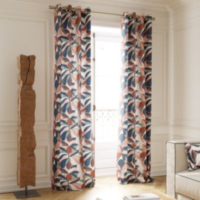 Rideau tamisant à œillets effet jacquard Solana feuillage multicouleurs l.140 x H.260cm GoodHome