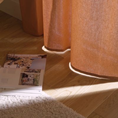 Rideau tamisant à œillets effet tissé Novan jaune l.140 x H.260cm GoodHome