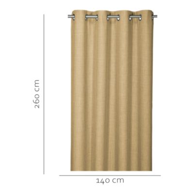 Rideau tamisant à œillets effet tissé Novan jaune l.140 x H.260cm GoodHome