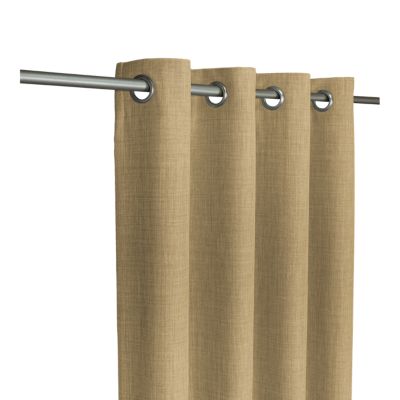 Rideau tamisant à œillets effet tissé Novan jaune l.140 x H.260cm GoodHome