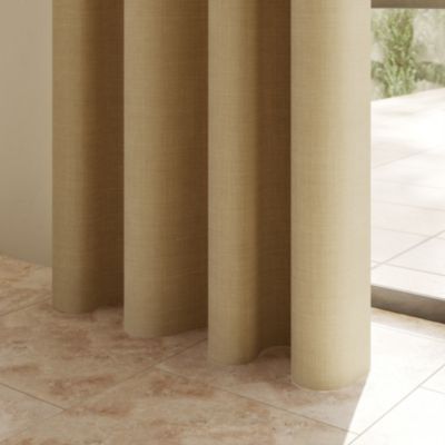 Rideau tamisant à œillets effet tissé Novan jaune l.140 x H.260cm GoodHome