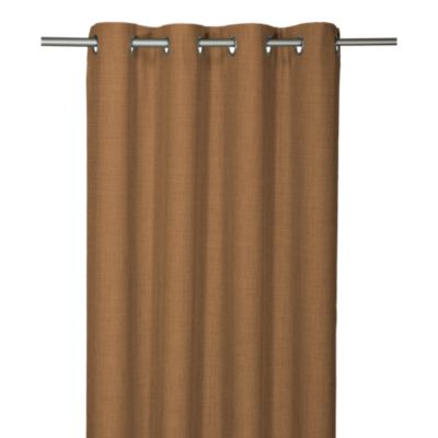 Rideau tamisant à œillets effet tissé Novan marron camel l.140 x H.260cm GoodHome