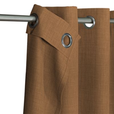 Rideau tamisant à œillets effet tissé Novan marron camel l.140 x H.260cm GoodHome