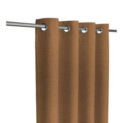 Rideau tamisant à œillets effet tissé Novan marron camel l.140 x H.260cm GoodHome