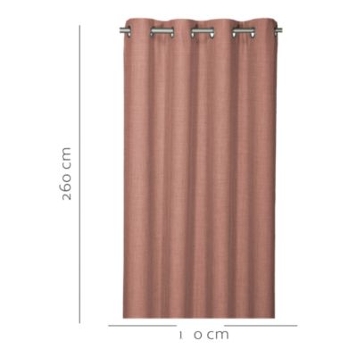 Rideau tamisant à œillets effet tissé Novan rose clair l.140 x H.260cm GoodHome