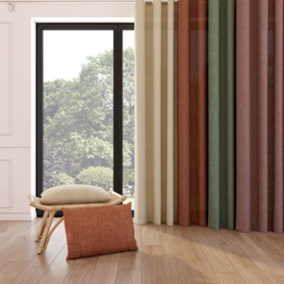 Rideau tamisant à œillets effet tissé Novan rose clair l.140 x H.260cm GoodHome