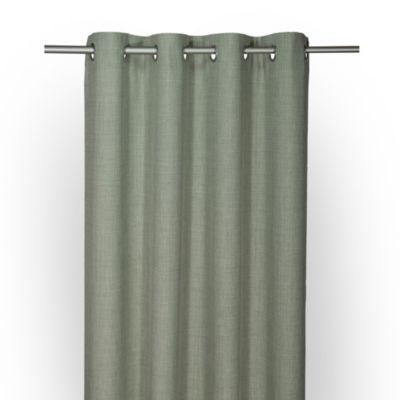 Rideau tamisant à œillets effet tissé Novan vert sauge l.140 x H.260cm GoodHome