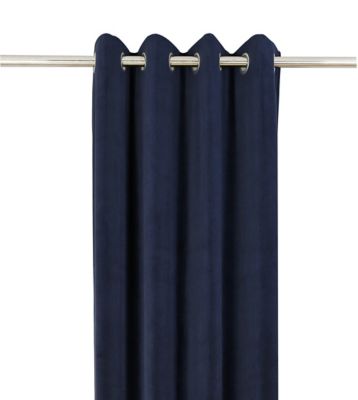 Rideau tamisant à œillets effet velours Valgreta bleu marine l.140 x H.260cm GoodHome