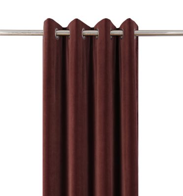 Rideau tamisant à œillets effet velours Valgreta bordeaux l.140 x H.260cm GoodHome