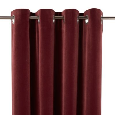 Rideau tamisant à œillets effet velours Valgreta bordeaux l.140 x H.260cm GoodHome
