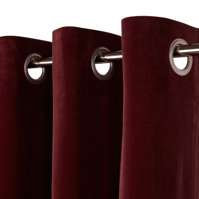 Rideau tamisant à œillets effet velours Valgreta bordeaux l.140 x H.260cm GoodHome