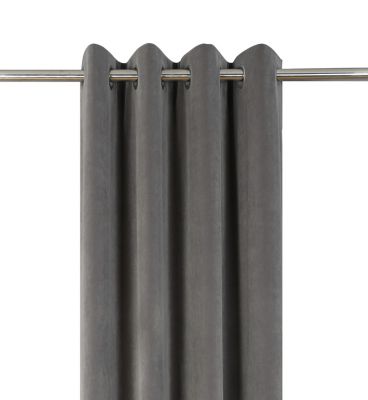 Rideau tamisant à œillets effet velours Valgreta gris clair l.140 x H.260cm GoodHome