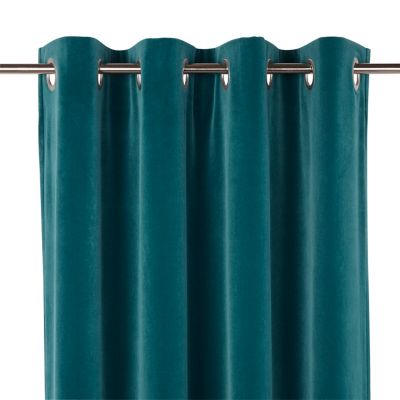 Rideau tamisant à œillets effet velours Valgreta vert l.140 x H.260cm GoodHome