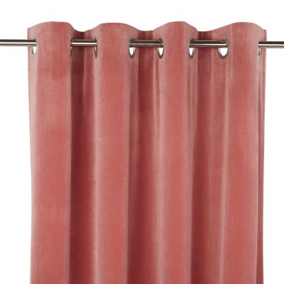 Rideau tamisant à œillets effet velours Valgreta vieux rose l.140 x H.260cm GoodHome