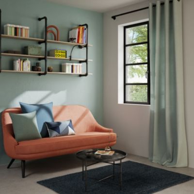 Rideau tamisant à œillets Hiva coton vert clair l.140 x H.260cm GoodHome