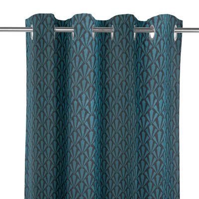 Rideau tamisant à œillets Koki bleu l.140 x H.260cm GoodHome
