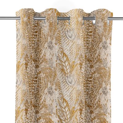 Rideau tamisant à œillets Mokau jaune l.140 x H.260cm GoodHome