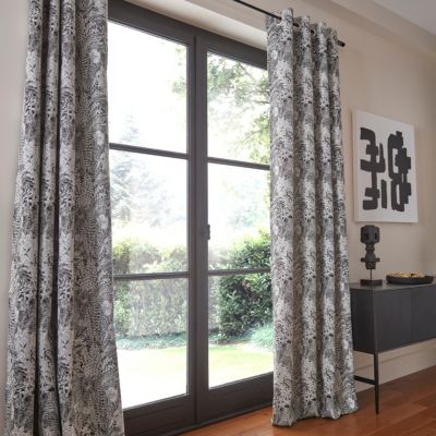 Rideau tamisant à œillets Mokau noir l.140 x H.260cm GoodHome