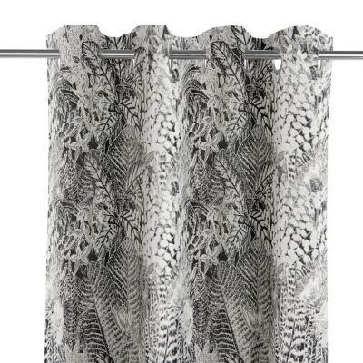 Rideau tamisant à œillets Mokau noir l.140 x H.260cm GoodHome