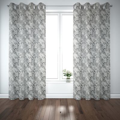 Rideau tamisant à œillets Mokau noir l.140 x H.260cm GoodHome