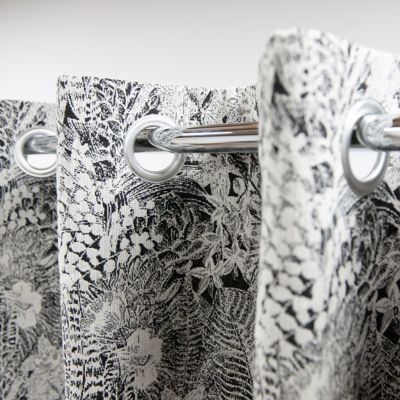 Rideau tamisant à œillets Mokau noir l.140 x H.260cm GoodHome