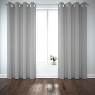 Rideau tamisant à œillets Novan gris clair l.140 x H.260cm GoodHome