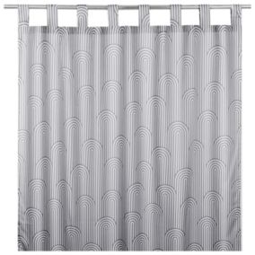 Rideau tamisant à œillets Opp imprimé géométrique gris foncé L.260 x l.140 GoodHome