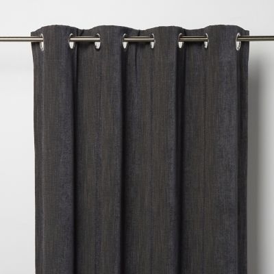 Rideau tamisant à œillets Pahea gris foncé l.135 x H.260cm GoodHome