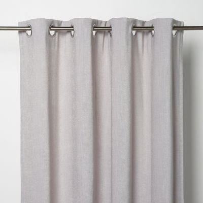 Rideau tamisant à œillets Pahea gris l.135 x H.260cm GoodHome