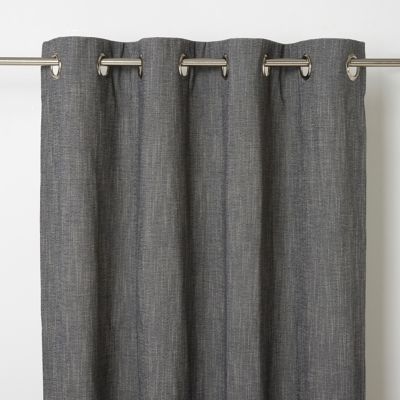 Rideau tamisant à œillets Tiga noir l.140 x H.260cm GoodHome