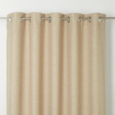 Rideau tamisant à oeillets effet tissé Novan beige l.140 x H.260cm GoodHome