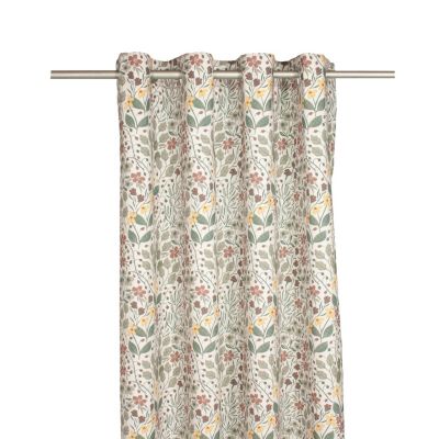 Rideau tamisant à oeillets fleuri liberty rose et vert l.140 x H.260cm
