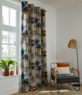 Rideau tamisant à oeillets Nil imprimé tropical multicouleurs l.145 x H.260cm Linder