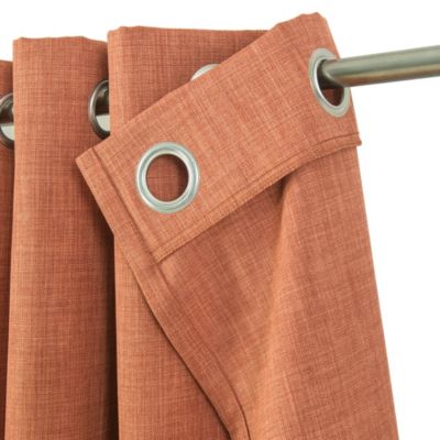 Rideau tamisant à oeillets Novan terracotta l.140 x H.260cm GoodHome