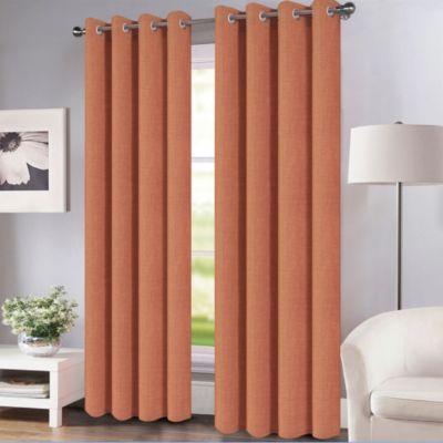 Rideau tamisant à oeillets Novan terracotta l.140 x H.260cm GoodHome