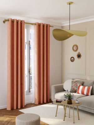 Rideau tamisant à oeillets Novan terracotta l.140 x H.260cm GoodHome