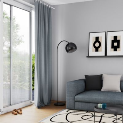Rideau tamisant à passants effet tissé gris béton l.140 x H.260cm