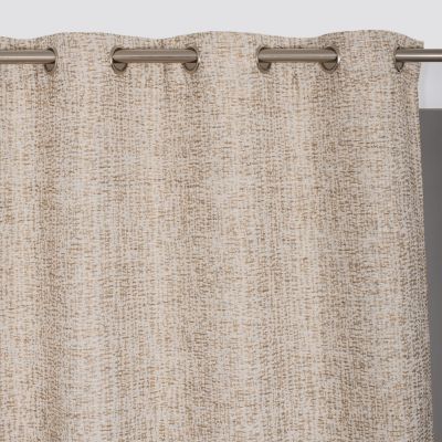 Rideau tamisant Artemis Rocle faux-uni jacquard beige L.260 x l.140 cm